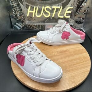 KATE SPADE Fez Mule Slip-On Sneakers Women's Size 6.5  White and Pink